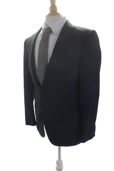 Boss Hugo Boss Men's Collared Long Sleeves Lined Two Button Jacket Blue Size 34