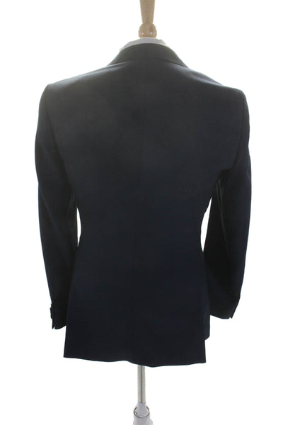 Boss Hugo Boss Men's Collared Long Sleeves Lined Two Button Jacket Blue Size 34