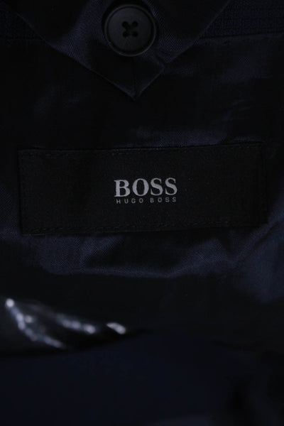 Boss Hugo Boss Men's Collared Long Sleeves Lined Two Button Jacket Blue Size 34