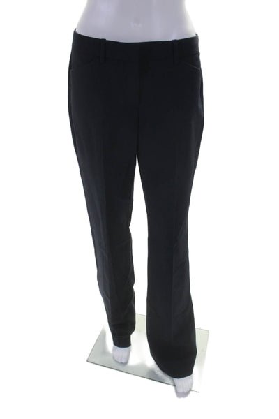 Theory Womens Cotton Pleated Lined Tapered Leg Dress Pants Navy Size 4