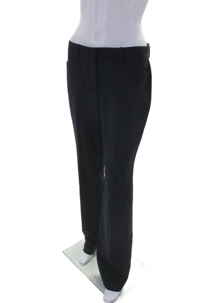 Theory Womens Cotton Pleated Lined Tapered Leg Dress Pants Navy Size 4