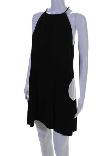 Lisa Perry Womens Sleeveless Zipped Black White Dress Size 8