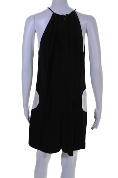 Lisa Perry Womens Sleeveless Zipped Black White Dress Size 8