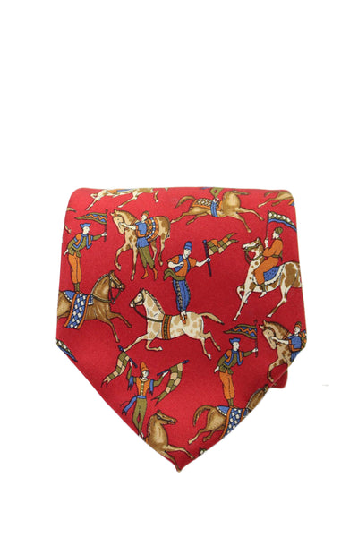 Salvatore Ferragamo Mens Silk Novelty Print Neck Tie Red Size OS