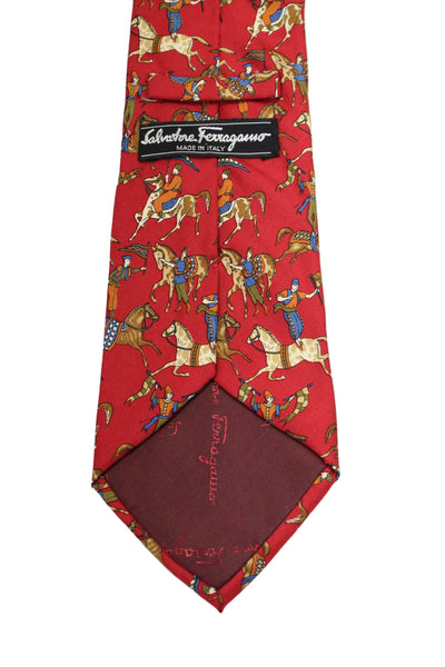 Salvatore Ferragamo Mens Silk Novelty Print Neck Tie Red Size OS