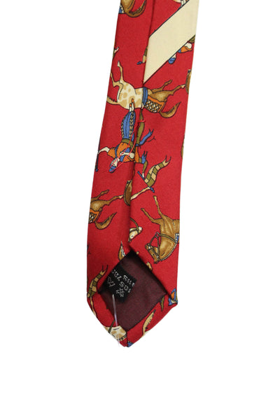 Salvatore Ferragamo Mens Silk Novelty Print Neck Tie Red Size OS