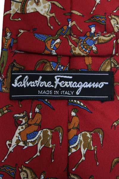 Salvatore Ferragamo Mens Silk Novelty Print Neck Tie Red Size OS