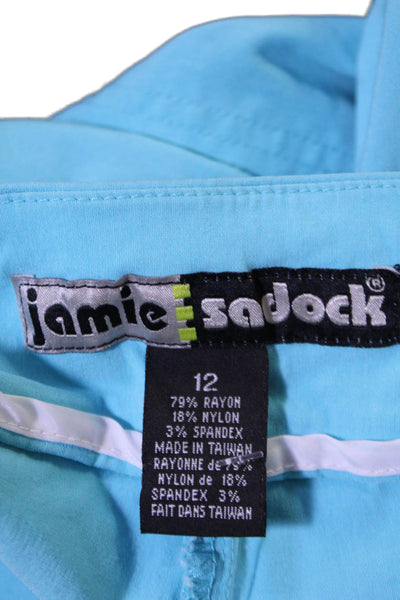 Jamie Sadock Women's Pull-On Flat Front Pockets Bermuda Shorts Blue Size 12