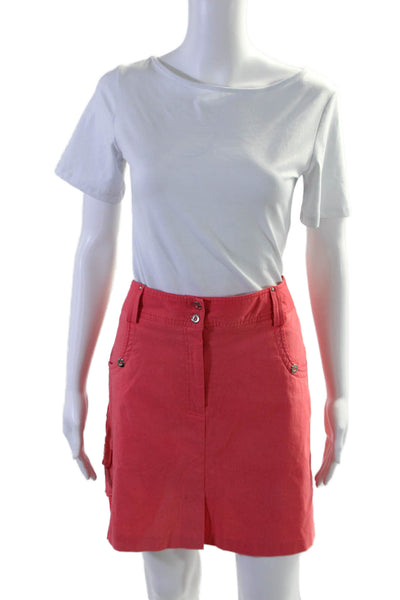 Jamie Sadock Women's Button Closure Pockets A-Line Mini Skort Red Size 12