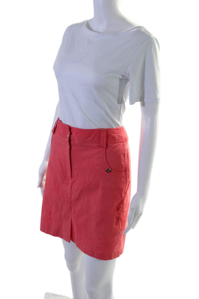 Jamie Sadock Women's Button Closure Pockets A-Line Mini Skort Red Size 12