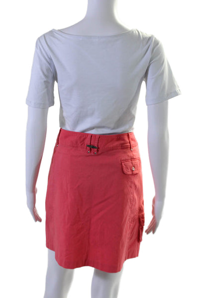 Jamie Sadock Women's Button Closure Pockets A-Line Mini Skort Red Size 12