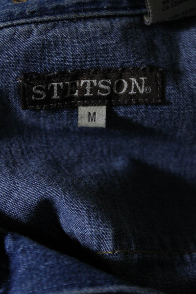 Stetson Men's Collared Long Sleeves Patch Pockets Button Up Denim Shirt Size M