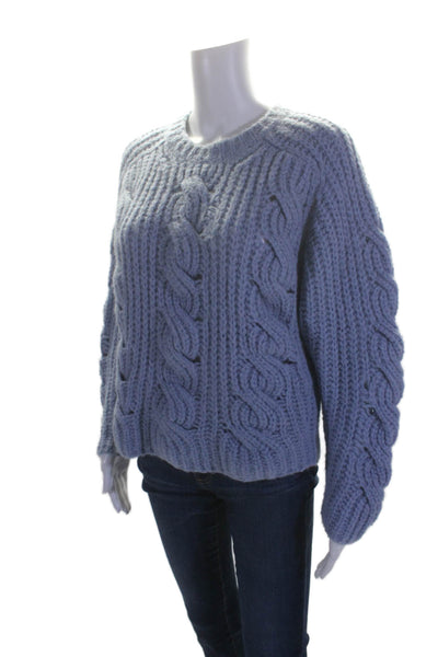 IRO Womens Cotton Long Sleeve Round Neck Pullover Sweater Blue Size XS