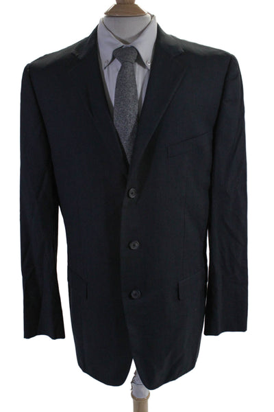 Gucci Mens Three Button Blazer Jacket Black Wool Blend Size EUR 54 Long