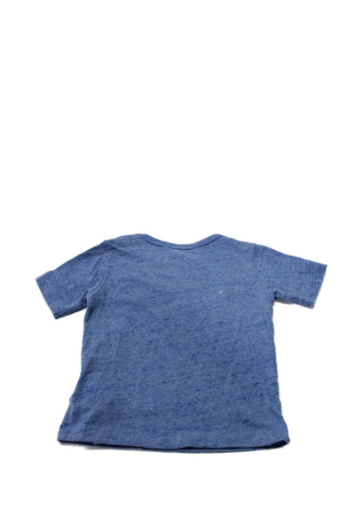 Bonpoint Childrens Boys Short Sleeves Tee Shirt Blue Cotton Size 18 Months