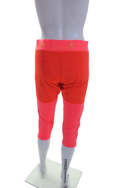 Adidas Stella Sport Womens Mid-Rise Cropped Activewear Leggings Orange Size M