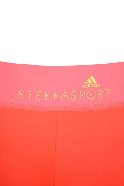 Adidas Stella Sport Womens Mid-Rise Cropped Activewear Leggings Orange Size M