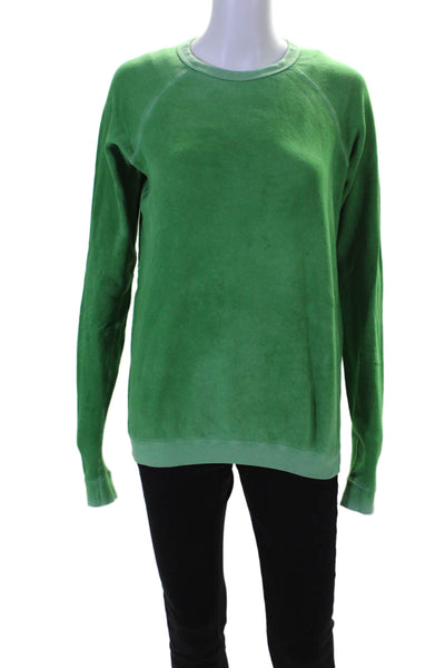 FREE CITY Womens Pullover Crew Neck Graphic Back Sweatshirt Green Size XS