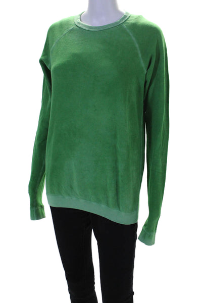 FREE CITY Womens Pullover Crew Neck Graphic Back Sweatshirt Green Size XS