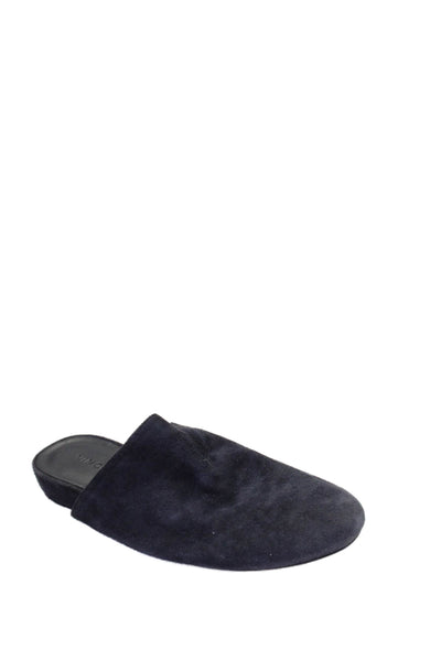 Vince Womens Slip On Round Toe Mules Navy Blue Suede Size 8M