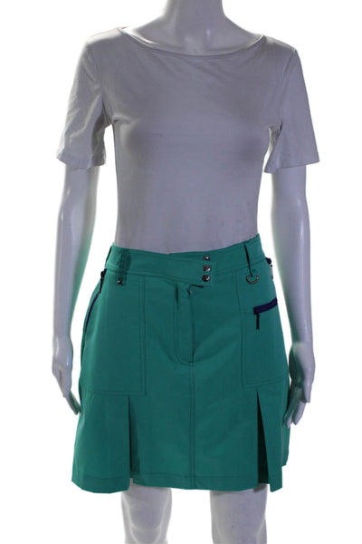 GG Blue Women's Button Closure Pockets A-Line Mini Skort Green Size 12