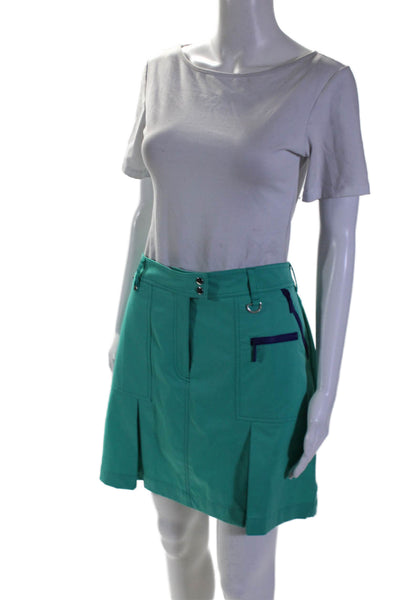 GG Blue Women's Button Closure Pockets A-Line Mini Skort Green Size 12