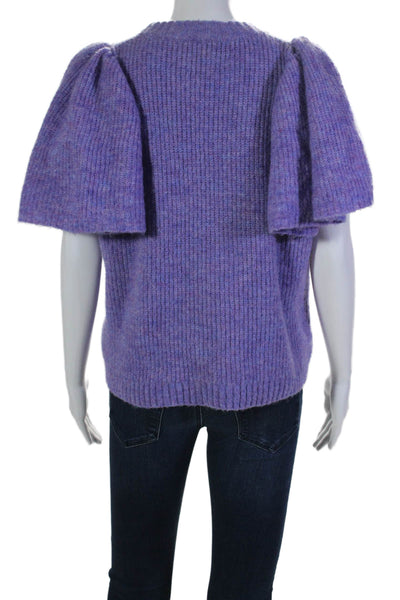 Munthe Womens Short Sleeve Crew Neck Knit Top Purple Size EU 40