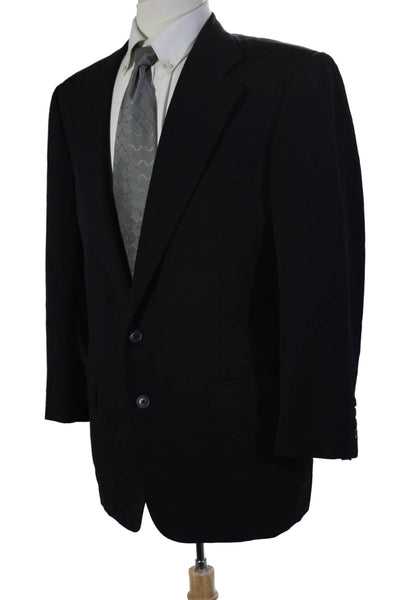 Ermenegildo Zegna Mens Textured Buttoned Collared Coat Black Size M