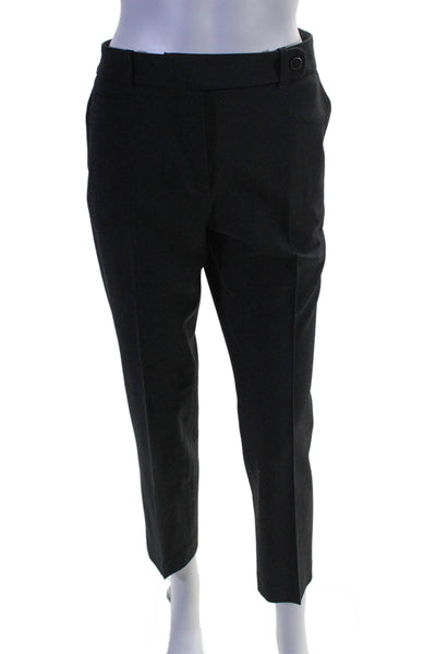 Gerard Darel Womens Textured Zip Button Pleated Tapered Dress Pants Black Size E