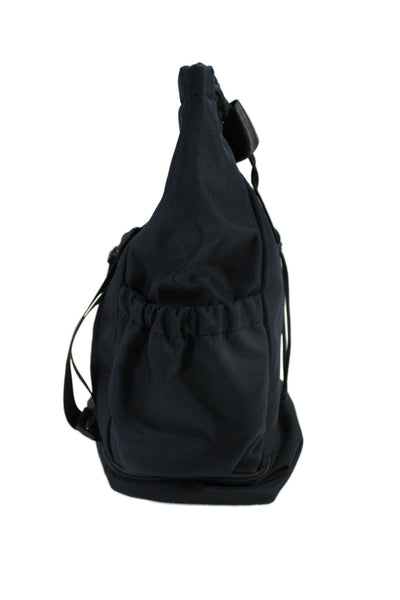 Beyond Yoga Womens Textured Lined Zip Casual Athletic Backpack Black OS