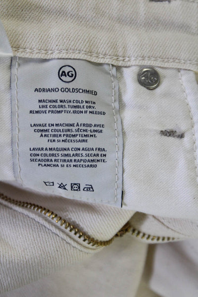 Adriano Goldschmied Womens Cotton Straight Leg Button Zipped Jeans Beige Size 27