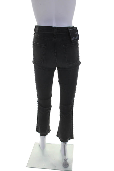 Veronica Beard Women's High Waist Studs Straight Leg Jeans Pants Black Size 27