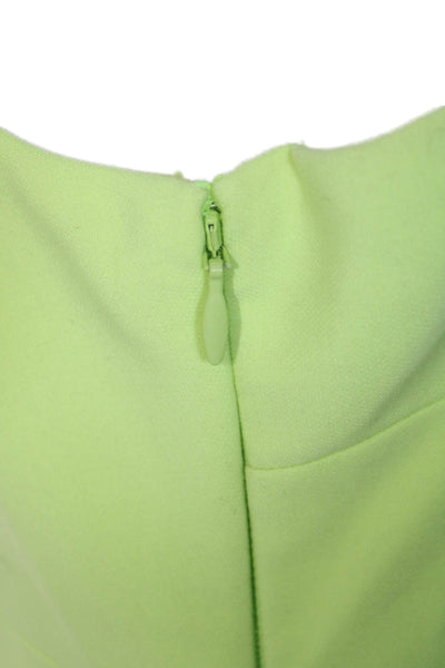 Likely Womens Side Cut Out Asymmetrical Neckline Back Zipped Dress Green Size 4