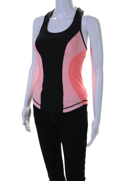 Lululemon Womens Scoop Neck Colorblock Tank Top Pink Black Size 4