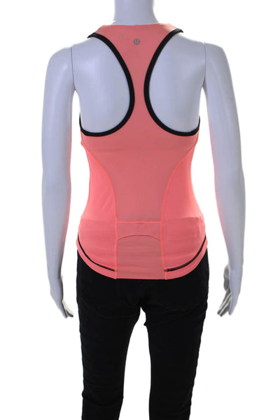 Lululemon Womens Scoop Neck Colorblock Tank Top Pink Black Size 4