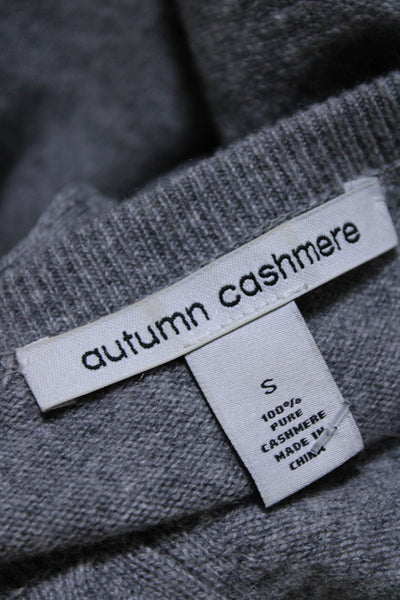 Autumn Cashmere Womens Cashmere Round Neck Pullover Sweater Gray Size S