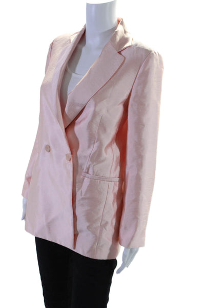 Maje Womens Wide Lapel Double Breasted Blazer Jacket Rose Pink Size EUR 38