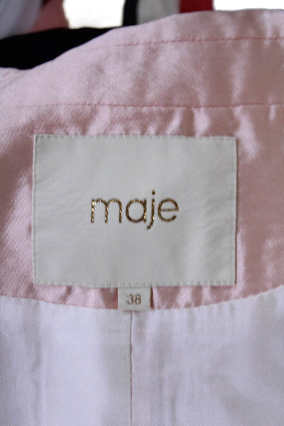 Maje Womens Wide Lapel Double Breasted Blazer Jacket Rose Pink Size EUR 38