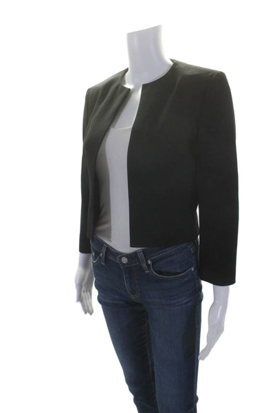 Boss Hugo Boss Womens Long Sleeved Open Front Cropped Blazer Black Size 4