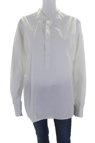 OFFICINE GENERALE Womens Cotton Button Up Long Sleeved Shirt White Size M