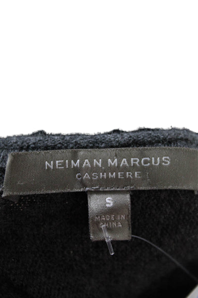 Neiman Marcus Womens Cashmere Knit V Neck Long Sleeved Sweater Gray Size S