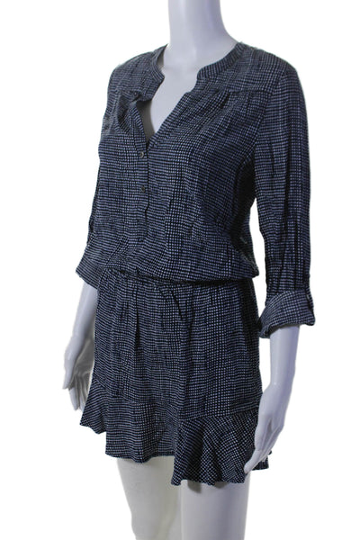 Soft Joie Womens Navy Printed Elastic Waist Long Sleeve Shift Dress Size XS