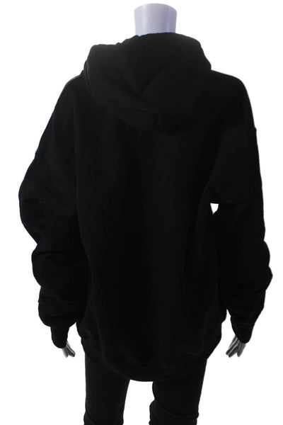 Gildan Unisex Adult Black Cotton Front Pockets Pullover Hooded Sweatshirt Size L