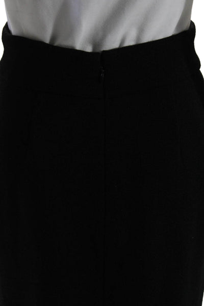 Donna Karan New York Womens Pleated Front Pencil Skirt Black Wool Size 4