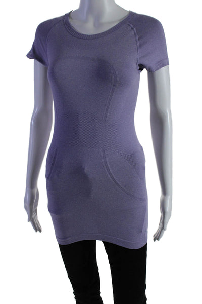 Lululemon Women's Round Neck Short Sleeves Basic Athletic T-Shirt Purple Size S