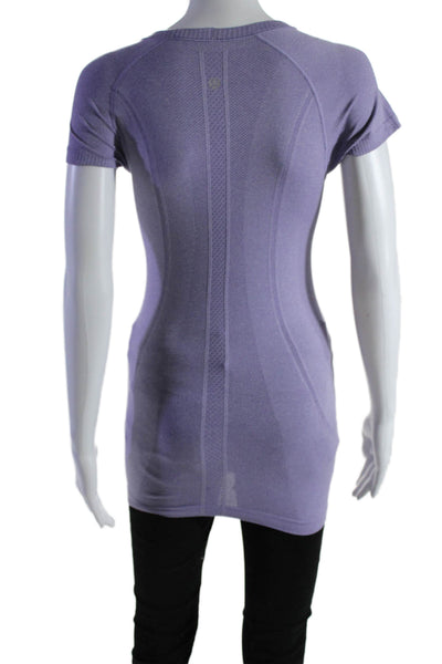 Lululemon Women's Round Neck Short Sleeves Basic Athletic T-Shirt Purple Size S