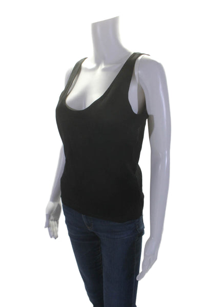 Leset Womens Black Scoop Neck Sleeveless Tank Top Size XL