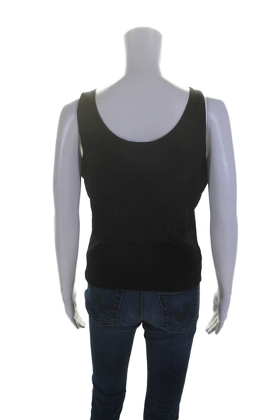 Leset Womens Black Scoop Neck Sleeveless Tank Top Size XL