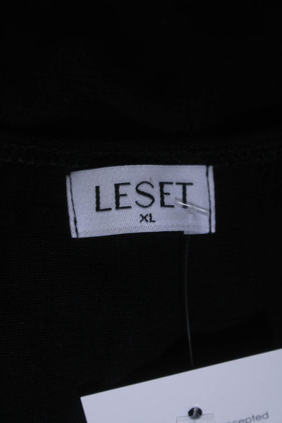 Leset Womens Black Scoop Neck Sleeveless Tank Top Size XL