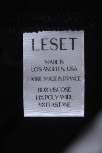 Leset Womens Black Scoop Neck Sleeveless Tank Top Size XL